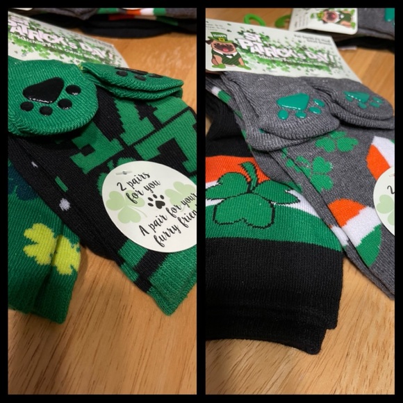 St. Patrick's Dog & Owner Matching Socks Set 3 pair - Picture 2 of 7
